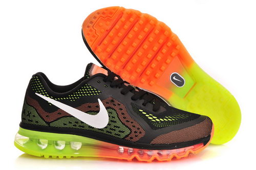 Nike Air Max 2014 Mens Shoes Black Orange Green White Factory